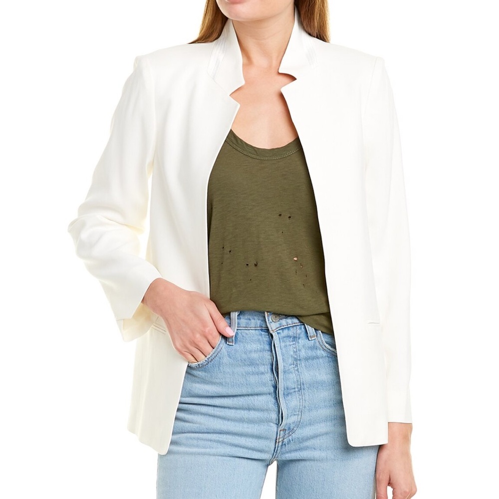 Zadig & Voltaire Volly Crepe Blazer in Ecru White